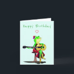 Birthday Card Frog Playing Guitar - Funny<br><div class="desc">Frog Playing Guitar Funny Birthday Cards - MIGNED Painting - Customisable</div>