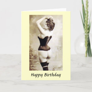 Birthday Card - Girl in Corsets