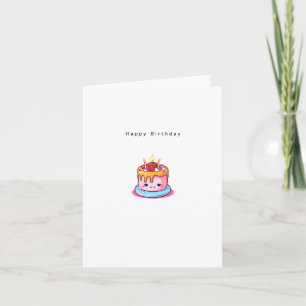 Birthday card, happy birthday, cake card, cute card