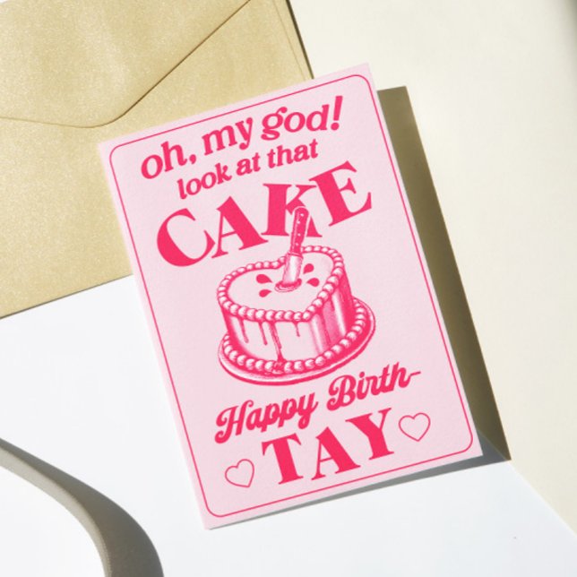 Birthday Card, Happy BirthTay, Blank Space Cake Card (Creator Uploaded)