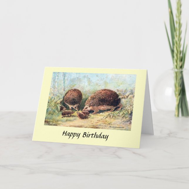 Birthday Card - Hedgehogs (Front)