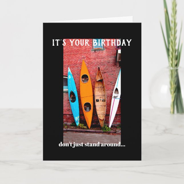 Birthday card humour kayaks photography (Front)