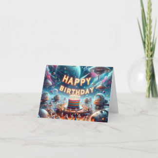 Birthday card in space