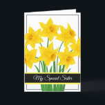 Birthday Card-My Special Sister Card<br><div class="desc">Birthday card shown with a pretty yellow daffodils print. 
Customise this card or buy as is. Card has a special message inside.</div>