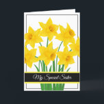 Birthday Card-My Special Sister Card<br><div class="desc">Birthday card shown with a pretty yellow daffodils print. 
Customise this card or buy as is. Card has a special message inside.</div>