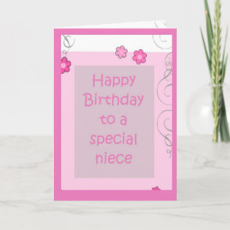 Birthday Card - Niece Pink Daisy