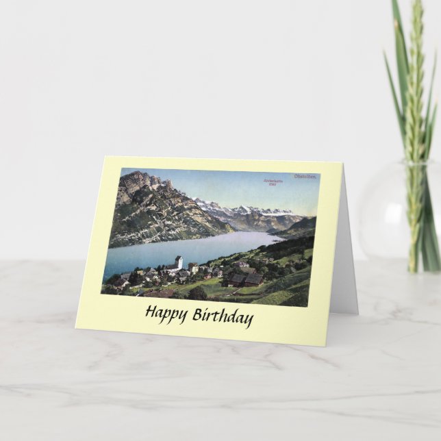 Birthday Card - Obstalden, Glarus, Switzerland. (Front)