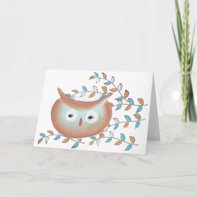 Birthday Card Owl Picture (Front)