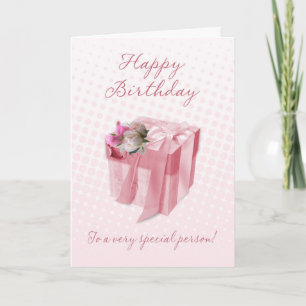 Birthday Card - Pink Gift Box - To A Very Special