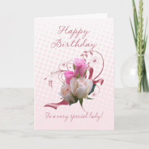 Birthday Card - Pink Roses - To A Very Special Lad