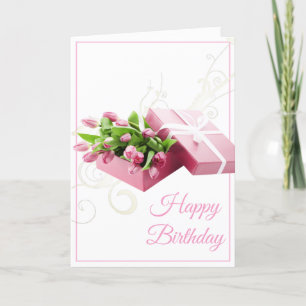 Birthday Card-Pink Tulips Card