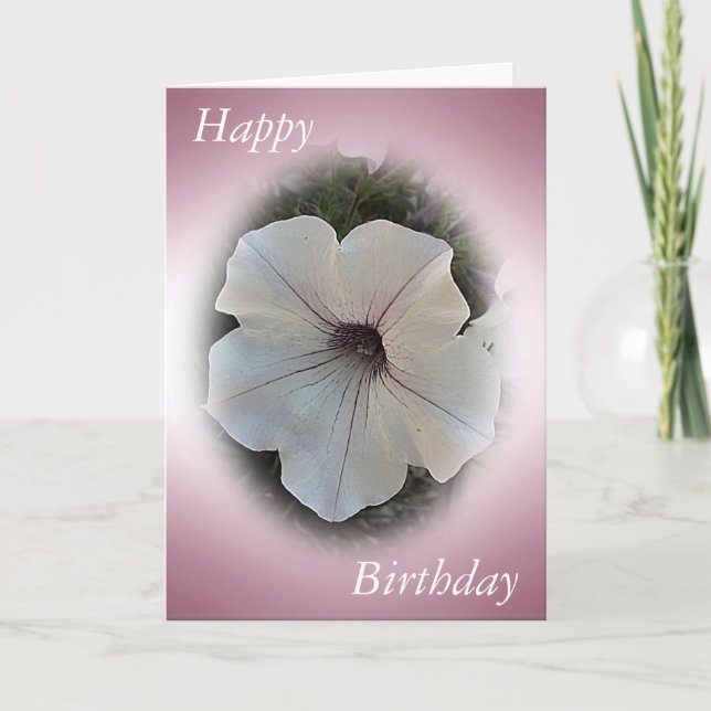 Birthday Card Pink with Petunia (Front)