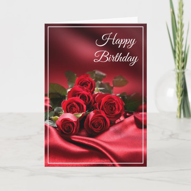 Birthday Card -Red Roses (Front)