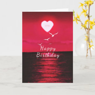 Birthday Card Sea Sunset Love Romantic