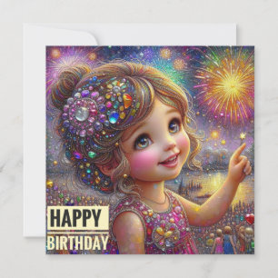 BIRTHDAY CARD ~ Sweet Girl ~ Harbor Fireworks ~