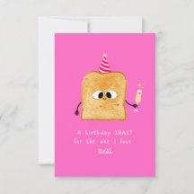 Birthday card Toast, simple, funny and cute design