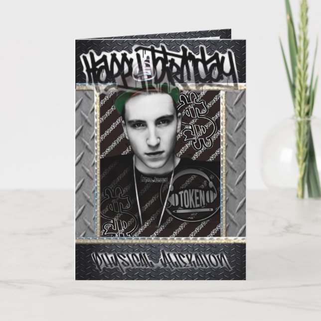 Birthday card token rapper (Front)