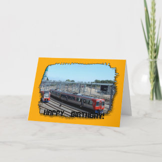 Birthday Card - Trains on the Track