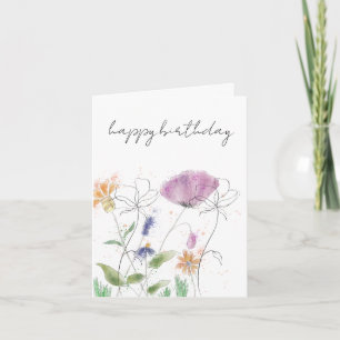 Birthday Card   Watercolor Floral