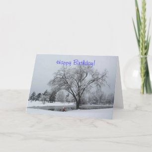 BIRTHDAY CARD, WINTER, SNOW CARD