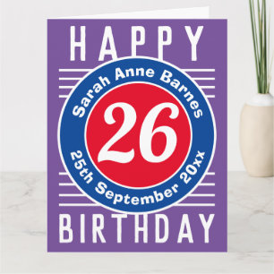 Birthday Card with Age, Name, & Date