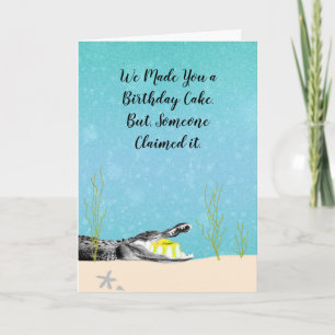 Birthday Card with Alligator, Humorous