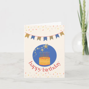 Birthday Card with Balloons & Candles