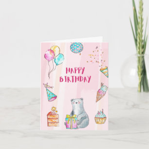 Birthday Card with Balloons & Candles