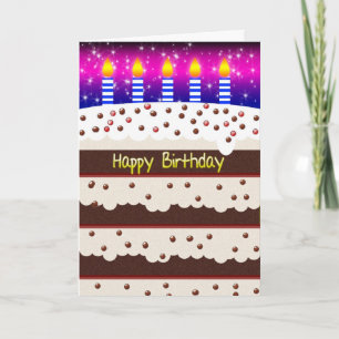 Birthday Card With Chocolate Birthday Cake