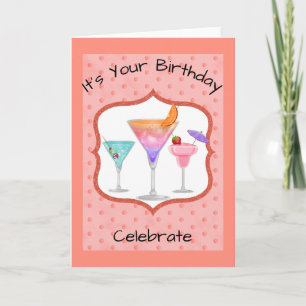 Birthday Card With Cocktails