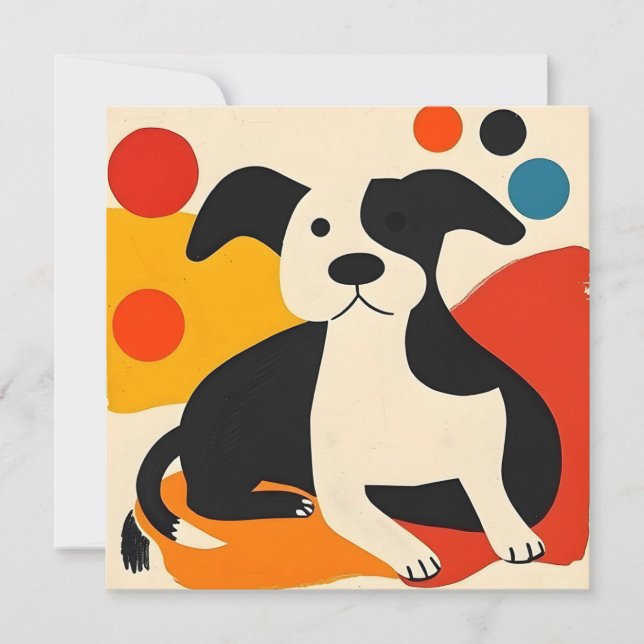 Birthday card With Colorful Puppy Design (Front)
