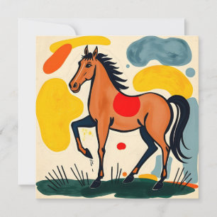 Birthday card With Colourful Horse Design