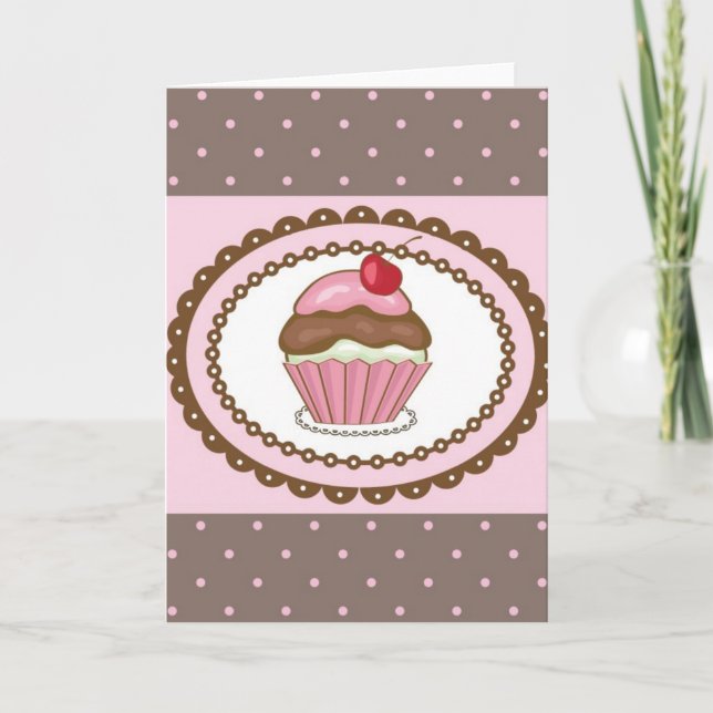 Birthday card with cupcake (Front)