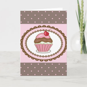 Birthday card with cupcake