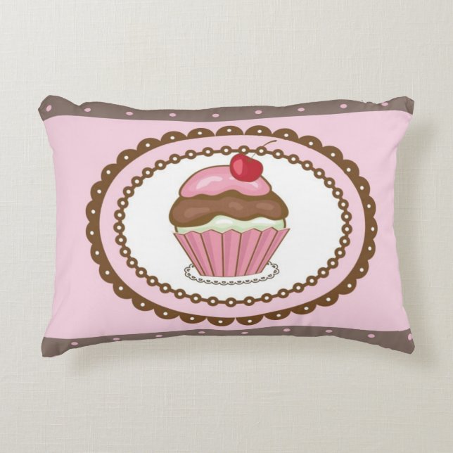 Birthday card with cupcake decorative cushion (Front)