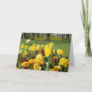 Birthday  Card With Digitally Painted Flowers