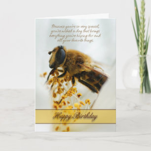 Birthday Card With Drone Fly (Eristalis tenax)