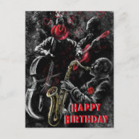 Birthday Card with Jazz Music Band