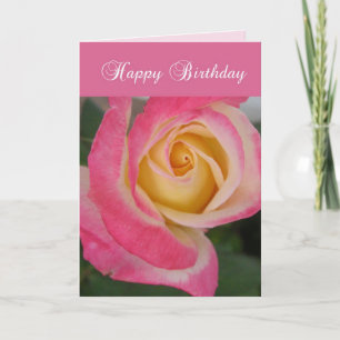 Birthday Card with Pink Rose, Religious, Christian