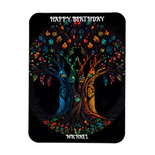 Birthday Card with Tree in full colour Invitation Magnet