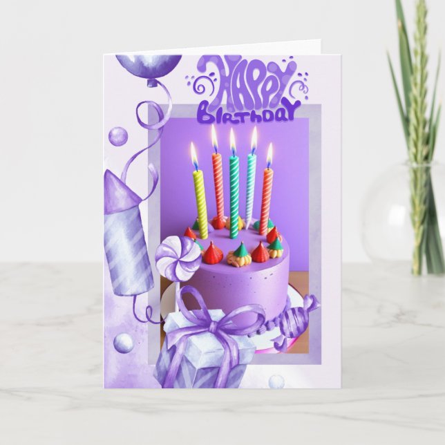 Birthday Card with Twisted Candles (Front)