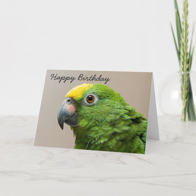 Birthday card Yellow Headed Amazon Parrot (Front)