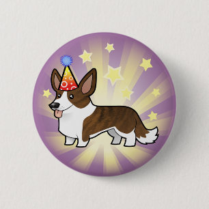 Birthday Cardigan Welsh Corgi 6 Cm Round Badge