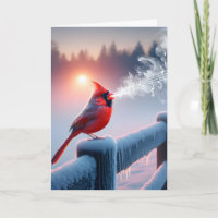 Birthday Cardinal Singing In Winter