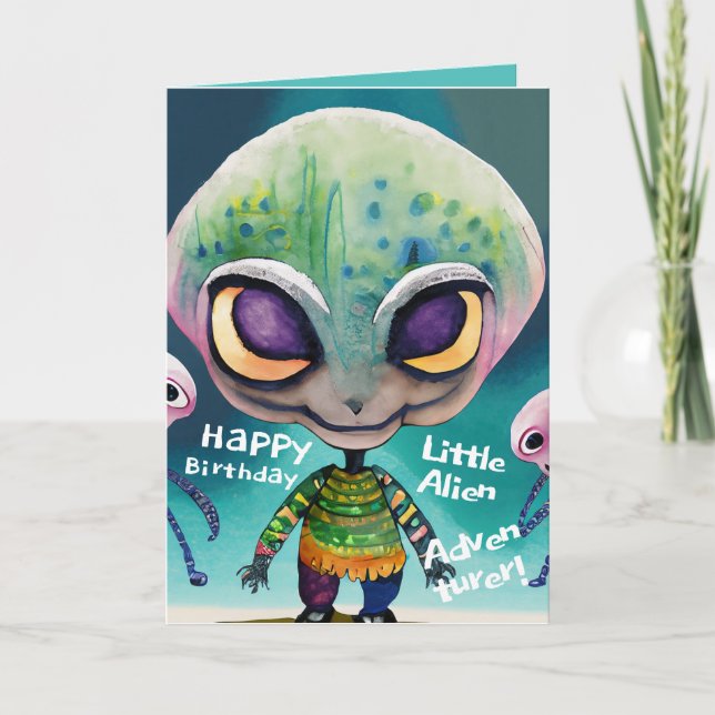 Birthday Cards for Kids Who Love The aliens most (Front)