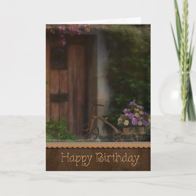 Birthday Carnations with Tricycle Card (Front)