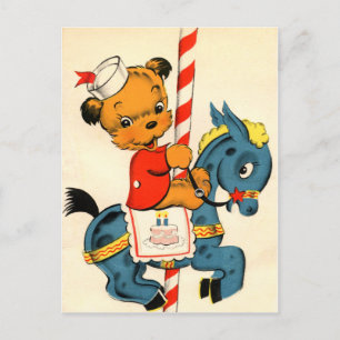Birthday Carousel Postcard