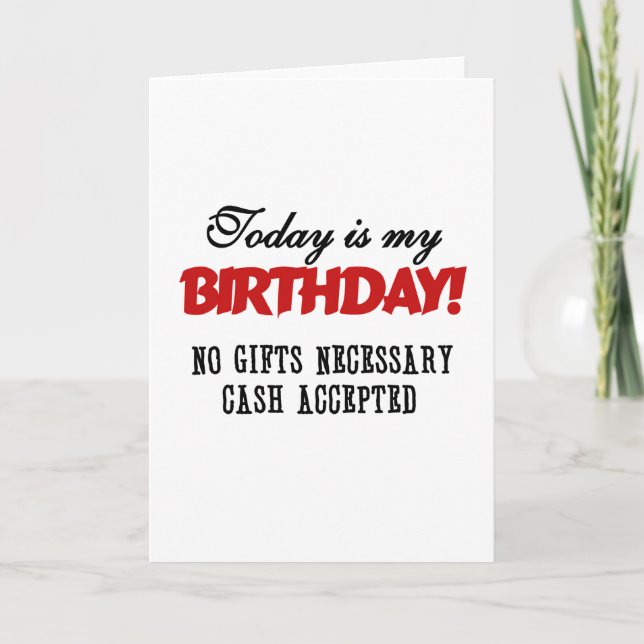 Birthday Cash Accepted Card (Front)