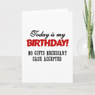 Birthday Cash Accepted Card