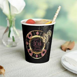 Birthday Casino Poker Chip - Rose Paper Cups